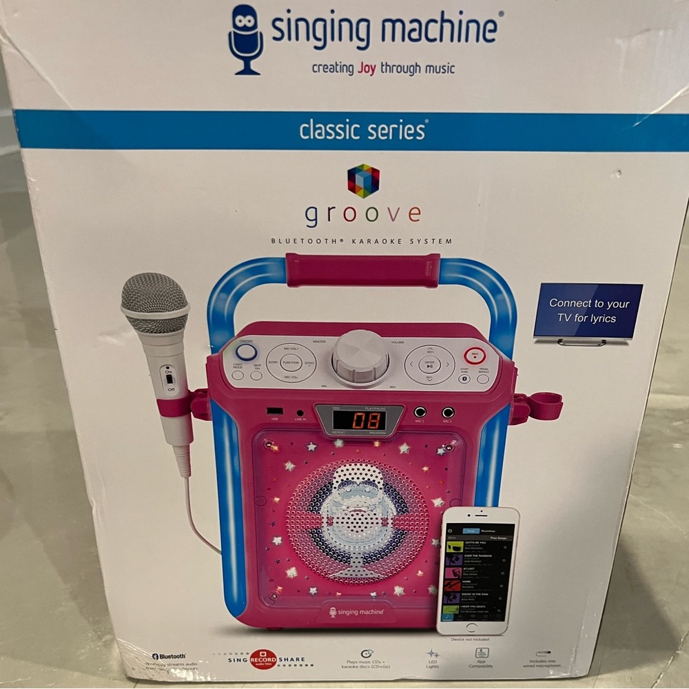 Groove Bluetooth karaoke system.